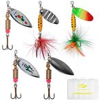 SF Fishing Lure Spinner Baits for Bass Fishing Trout Salmon Hard Metal Spinnerbaits Kit with Tackle Boxes # Type A 5pcs