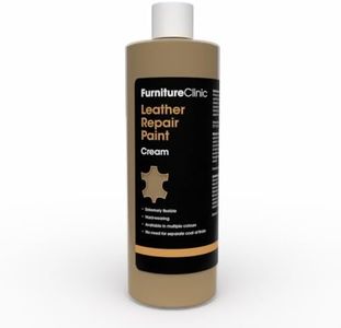 Furniture Clinic Leather Repair Paint | 2-in-1 Seal and Color | Use on Scratches, Tears, and Holes in Car Seats, Furniture | Quick and Easy Leather Repair Kit for Furniture (Cream, 500ml / 17oz)