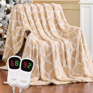 Homemate Heated Blanket Electric King Size - 100“x90“ Heating Blanket with 10 Fast Heat Levels 8 Hours Auto Off Ultra Soft Cozy Flannel Over-Heated Protection ETL Certification Keep Warming in Home