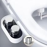 COSYLAND Non-Electric Bidet Toilet Attachment, Self-Cleaning Dual Nozzle and Easy Water Pressure Adjustment for Sanitary and Feminine Wash, Quick Installation, Includes 2 T Adapter