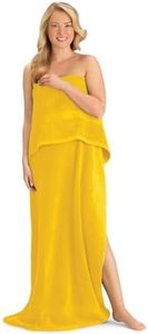 Collections Etc Extra Long Cotton Bath Sheet Yellow