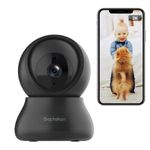 Septekon 2K FHD WiFi Camera Security Camera indoor - Wireless Baby Camera, Pet Camera - 360° Pan Tilt Security Camera - Cloud Storage - Night Vision CCTV Camera Works with Alexa - H40i, Black