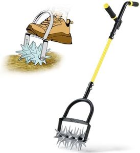 Jardineer Rotary Cultivator Garden Tool, Hand Tiller for Gardening with Labor-saving Handle Design, Manual Tiller for Reseeding Grass or Soil Mixing