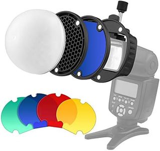 TOAZOE Flash Diffuser with Honeycomb Grid Diffuser Ball Color Filter for Godox YONGNUO Canon Square Flash Speedlight