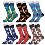 Sports Novelty Socks - 6 Pack Sock Bro Socks - Hockey, Golf, Soccer, Basketball, Baseball, Athlete Socks