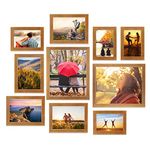 Giftgarden 10-Pack Gold Picture Frames for Various Sizes Photos, Four 4x6, Four 5x7, Two 8x10, Multi Assorted Frame Collage for Wall or Tabletop, Antique Golden