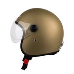 Steelbird Sbh-54 Retro Isi Certified Open Face Helmet For Men And Women (Large 600 Mm, Matt Desert Storm,Gold)