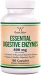 Digestive Enzymes - 800mg Blend of All 10 Most Essential Digestive and Pancreatic Enzymes (Amylase, Lipase, Bromelain, Lactase, Papain, Protease, Cellulase, Maltase, Invertase) by Double Wood