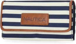 Nautica Women's The Perfect Carry-All Money Manager Wallet Oraganizer with RFID Blocking, Indigo/Bone/Sand, One Size