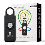 Noyzie Personal Alarm for Women with GPS Tracker - Locate Loved Ones with Apple ‘Find My’ App- USB Rechargeable Safety Alarm - 130db Siren, Bluetooth Key Finder & Low Battery Indicator (Eclipse Black)