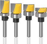 Yakamoz 4Pcs 1/4 Inch Shank Hinge Mortising Flush Trim Template Router Bit Set with Ball Bearing Router Bits Wood Milling Cutter Tool