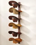 TIPSYTREE Cowboy Hat Holder Cowboy Hat Rack,6 Pieces Hat Rack for Cowboy Hats with Wooden Board, Metal Cowboy Hat Holder Wall Storage Hat Holder Organizer for Hat Collection Room Décor