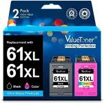 Valuetoner Remanufactured Ink Cartridges Replacement for HP 61 Ink Cartridge Combo Pack 61XL Works with HP Envy 4500 4502 5530 Deskjet 2540 3510 OfficeJet 4630 Printer (1 Black, 1 Tri-Color, 2-Pack)