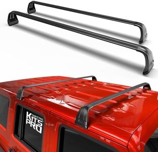 KitsPro 260lb Roof Rack Cross Bars for Jeep Wrangler 2007-2023 and Gladiator 2019-2023 (ONLY FIT Hard Roof Top), Matte Black Heavy Duty Aluminum Cargo Crossbar (2007-2023 Wrangler)