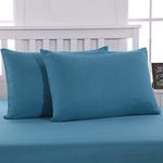 MOHAP Zippered Pillowcases 50X75 cm 2 Pack- Super Soft Breathable Brushed Microfiber Pillow Cases Cover for Hair and Skin Teal