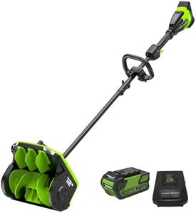 Greenworks 40V 12" Brushless Cordless Snow Shovel with Led Lights&Directional Vanes, 25ft Throwing Distance, Electric Snow Thrower Blower Removal Tool for Winter Storm, 4.0Ah Battery&Charger Included