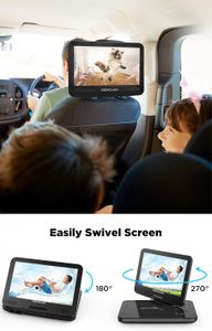 DBPOWER 12.5" Portable DVD Player – Swivel Screen, Rechargeable Battery
