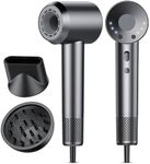 Hair Dryer, 160000 RPM Professional High Speed Ionic Blow Dryer 500 Million Negative Ions & Heat-Control & Low Noise Hairdryer for Faster Drying All Hair Types, No Heat Damage, Travel with Diffuser