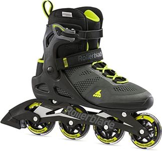 Rollerblade Macroblade 80 Men's Adult Fitness Inline Skate, Black and Lime, Performance Inline Skates, 11