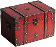 Wood and Leather Treasure Chest Box