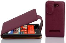 Cadorabo Case Works with HTC 8S in Pastel Purple - Flip Style Case Made of Structured Faux Leather - Wallet Etui Cover Pouch PU Leather Flip