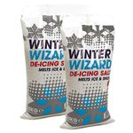 20Kg Winter Wizard De-Icing Salt White Grit Rock Salt Snow and Ice Remover Essential for Paths, Driveways & Roads (2 x 10Kg)