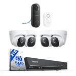 Reolink PoE Wired Security Bundle: 5MP PoE Video Doorbell with Chime + 8CH 4K NVR System with 2TB HDD and 4X 5MP Outdoor PoE Cameras, Smart Detection, 24/7 Recording