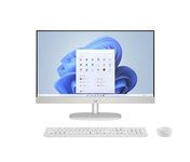 HP All-in-One 24,13th Gen Intel Core i7-1355U,23.8inch(60.5 cm),FHD,Anti-Glare,16 GB DDR4,512GB SSD, 710 White Wireless Keyboard and Mouse Combo,Windows 11,Shell White, 5.53kg,24-cr0037in