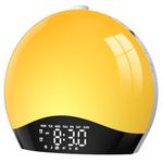 LIORQUE Sunrise Alarm Clock Wake Up Light Clock with Sunrise/Sunset Simulation, 8 Colors Atmosphere Lamp, 22 Natural Sounds, Dual Alarms, Snooze and FM Radio, Light Up Alarm Clock Bedside