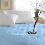 Ayka Waterproof Cotton Quilted Mattress Protector King Size Breathable Hypoallergenic Noiseless Ultra Soft Fitted Bed Protector 78x72 inch Mattress/Bed Cover (King 78x72 inch | 6.5x6 ft, Blue)