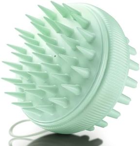 Fancii Silicone Scalp Massager, Dual-Sided Shampoo Hair Brush for Wet & Dry Hair, Head Scalp Scrubber Exfoliator for Hair Growth & Dandruff Removal - for All Hair Types (Mint)