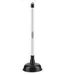 T&B Toilet Plunger Kitchen Sink Unblocker Heavy Duty Unblocking Effective Tool with (6 inch) Cup and (16 inch) Handle Sink Drain & Toilet Unblocker for Hair, Food & Debris Clogs, Black-White