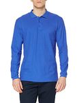 Fruit of the Loom Men's Premium Long Sleeve Polo Shirt, Royal, XX-Large