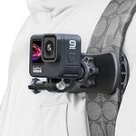 SUREWO 360° Rotation Backpack Strap Mount Quick Clip Mount Compatible with GoPro Hero 12,11,10,9,8,7,Hero(2018),6,5,4,Session,3+,Fusion,DJI Action 3,AKASO,Campark,Crosstour Action Cameras