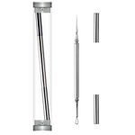 Professional Facial Milia Removal and Whitehead Extractor & Lancet - Double Ended Circle Loop & Sharp Needle Pimple Popper Tool - 2-in-1 Blackhead & Blemish Remover - Zit and Pimple Acne Removal