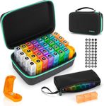 Yewltvep Monthly Pill Organizer 3X a Day with Weekly Pill Bag 3 Times a Day, Monthly Pill Organizer 3 Times a Day, Medicine Pill Box with 32 Daily Compartments 31 Day Pill Holder with Travel Case