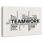 Inspirational Teamwork Canvas Wall Art Print Motivational Office Quotes Framed Paintings Team Artwork Home Office Wall Decor 15x12 Inches