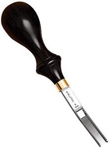 WUTA Professional M390 Steel Wide Mouth Edge Beveler Edger Skiver Leather Skiving Thinning Trimming Tool Ebony Handle Convex Grind (6mm)