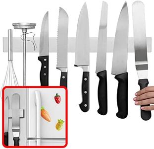 Modern Innovations 16 Inch Stainless Steel Magnetic Knife Bar for Refrigerator with Multipurpose Use as Wall Mount Knife Holder, Knife Rack, Kitchen Utensil Holder, Magnetic Tool Holder Strip