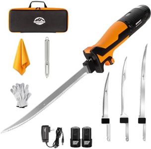 BENEHIKE Electric Fillet Knife for Fish, Rechargeable Cordless Electric Knife with 3 Blades, Safety Lock, Portable Carry Case for Outdoor Fishing, Camping