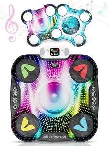 Kidzlane Light Up DJ Dance Mat for Kids - Bluetooth & AUX Compatible - 3 Fun Arcade Games - Adjustable Volume - Detachable Top Mats with Discoball & Speaker Motives - Durable Plastic - Multi-Color