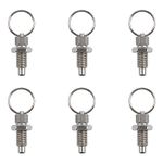 INCREWAY 6Pcs Spring Plunger with Pull Ring, M8 Quick Release Pin w/Drop Cam & Spring, Stainless Steel Non-Locking Type Stubby Hand-Retractable Spring Plunger Index Plunger