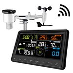 Ecowitt Weather Stations WS2910, Professional Digital LCD WiFI Weather Station with Color Display, 7-in-1 Wireless Outdoor Solar Powered, Indoor 3-in-1 Built-in Sensor for Home Garden Farm