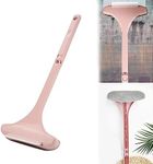 Yotsuba Window Cleaner, Double Sided Multifunctional Window Cleaning Tool - Window Squeegee & Flannel Brush, Space-Saving Design, Suitable for Window Screen Mesh Window, Wet & Dry (Pink)