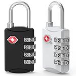 TSA Luggage Locks, [Newest Version][2 Packs] Diyife 4-Digit Security Padlock, Travel Lock, Combination Padlocks, Code Lock for Travel Suitcases Luggage Bag Case etc.