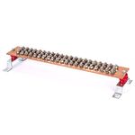 24" Length 63 Hole Classic Copper Grounding Bar Kit for General Electrical, 0.24"x 3.94"x 24" Bus Bar with 63 x 0.44"(7/16") Terminal Position, UL Listed SM40 Insulators Rated Uimp up to 6kV