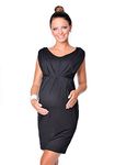 Purpless Maternity New Stunning Sleeveless V Neck Maternity Dress 8437 (12, Black)