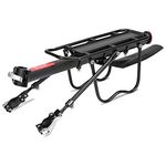 ThreeH Rear Bike Rack with Fender Board Quick Release Adjustable 110 lbs/50 kgs Capacity Cargo Racks Fits Most 26-29" Mountain Bike