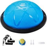 VEVOR Half Exercise Ball Trainer, 23 inch Balance Ball Trainer, 660 lbs Capacity Stability Ball, Yoga Ball with Resistance Bands and Pump, Strength Fitness Ball for Home Gym, Full Body Workouts, Blue