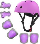 Kids Bike Helmet with Sports Protective Gear Set Knee Elbow Pads Wrist Pads for Bike Skateboard Skating Scooter Rollerblading, Adjustable and Ventilation Helmet Set